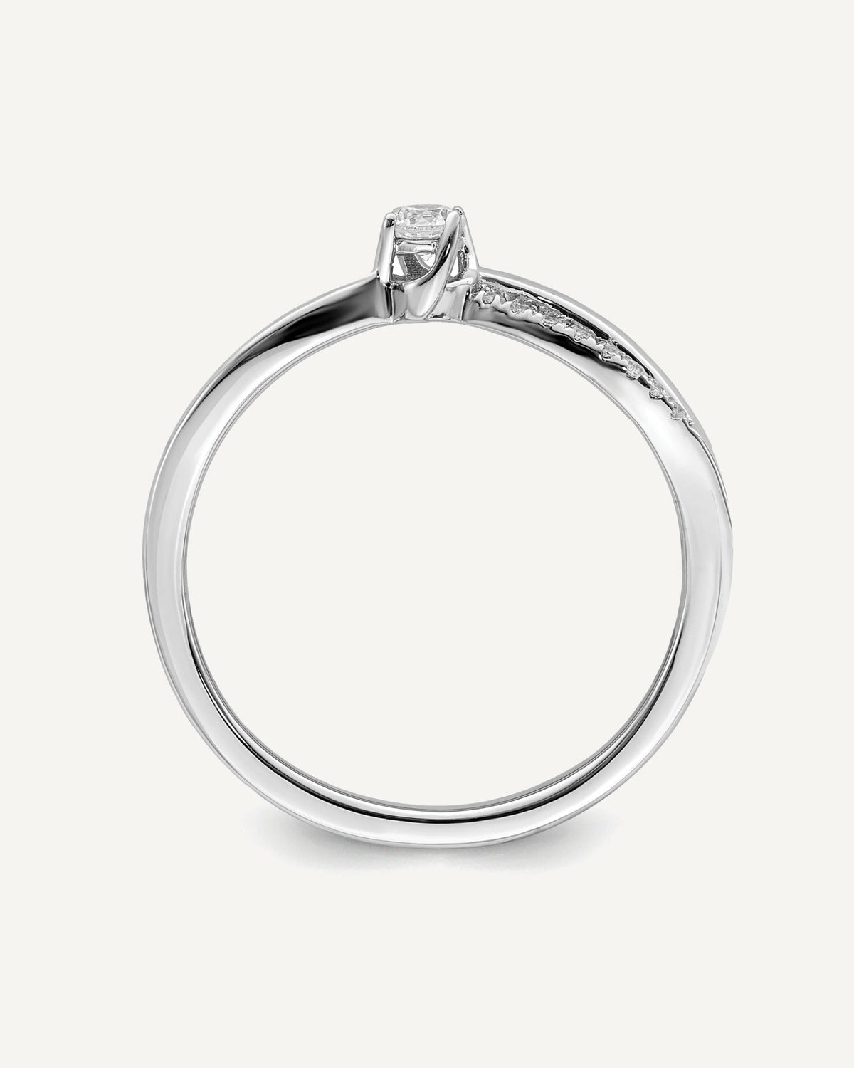First Promise 14k White Gold 1/8 carat Lab Grown Diamond VS/SI+ G+ Complete Petite Engagement Ring – View 3