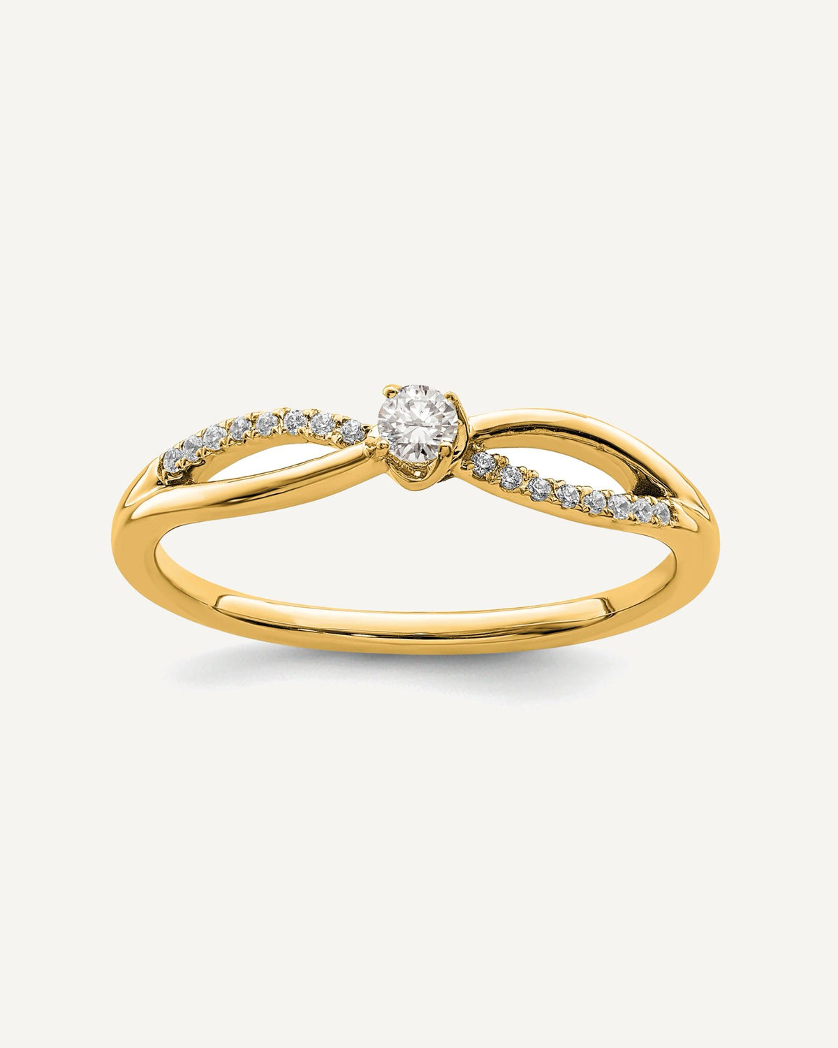 First Promise 14k 1/8 carat Lab Grown Diamond VS/SI+ G+ Complete Petite Engagement Ring – View 1