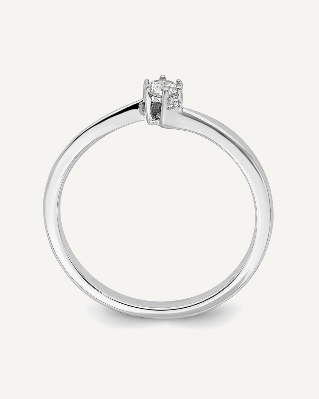 First Promise 14k White Gold 1/8 carat Lab Grown Diamond VS/SI+ G+ Complete Petite Engagement Ring – View 2