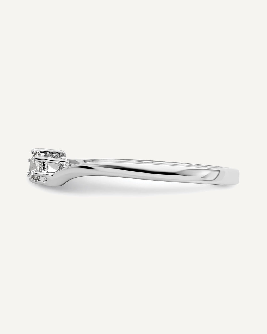 First Promise 14k White Gold 1/8 carat Lab Grown Diamond VS/SI+ G+ Complete Petite Engagement Ring – View 3