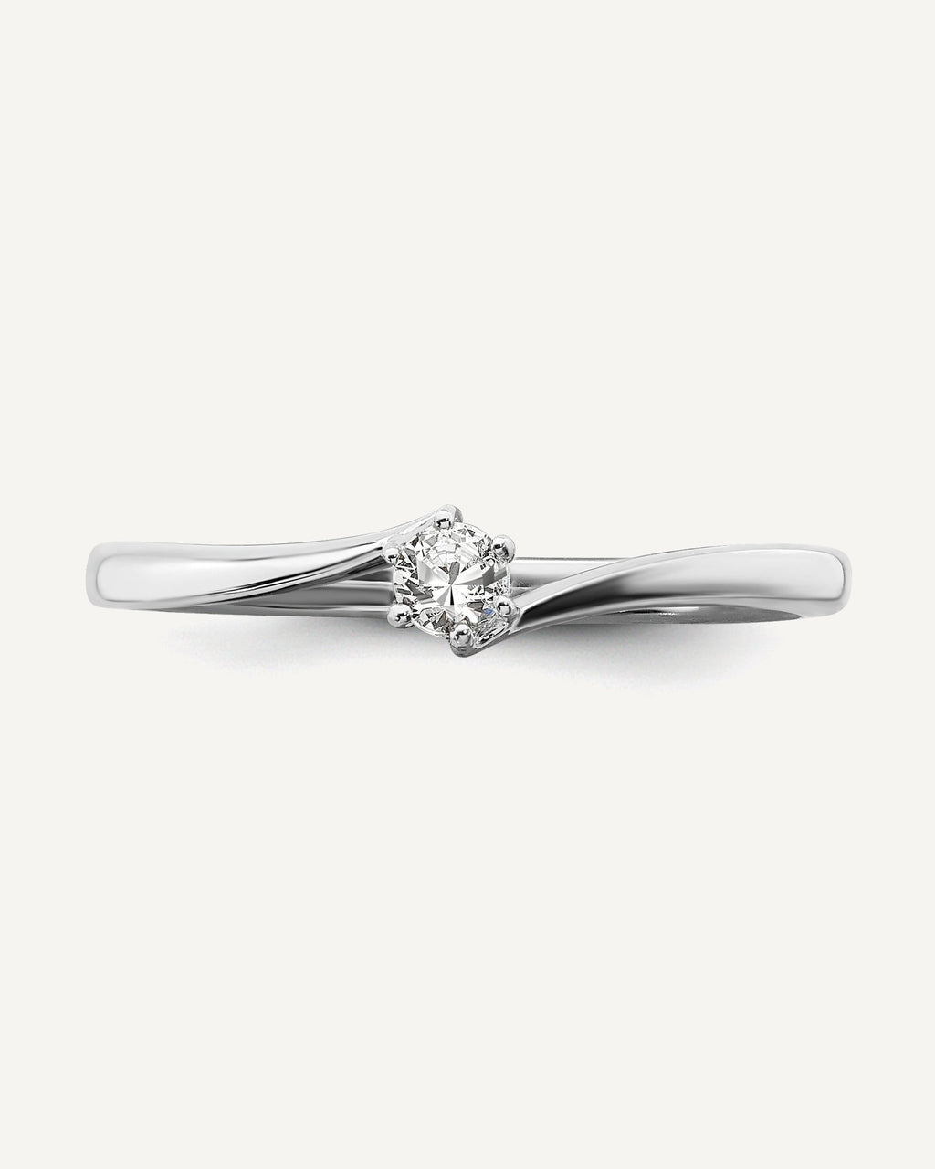 First Promise 14k White Gold 1/8 carat Lab Grown Diamond VS/SI+ G+ Complete Petite Engagement Ring – View 4