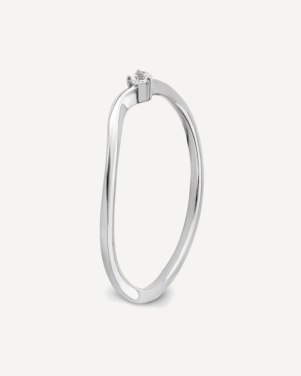 First Promise 14k White Gold 1/8 carat Lab Grown Diamond VS/SI+ G+ Complete Petite Engagement Ring – View 6