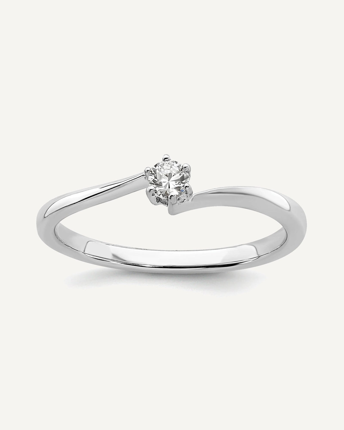 First Promise 14k White Gold 1/8 carat Lab Grown Diamond VS/SI+ G+ Complete Petite Engagement Ring – View 1