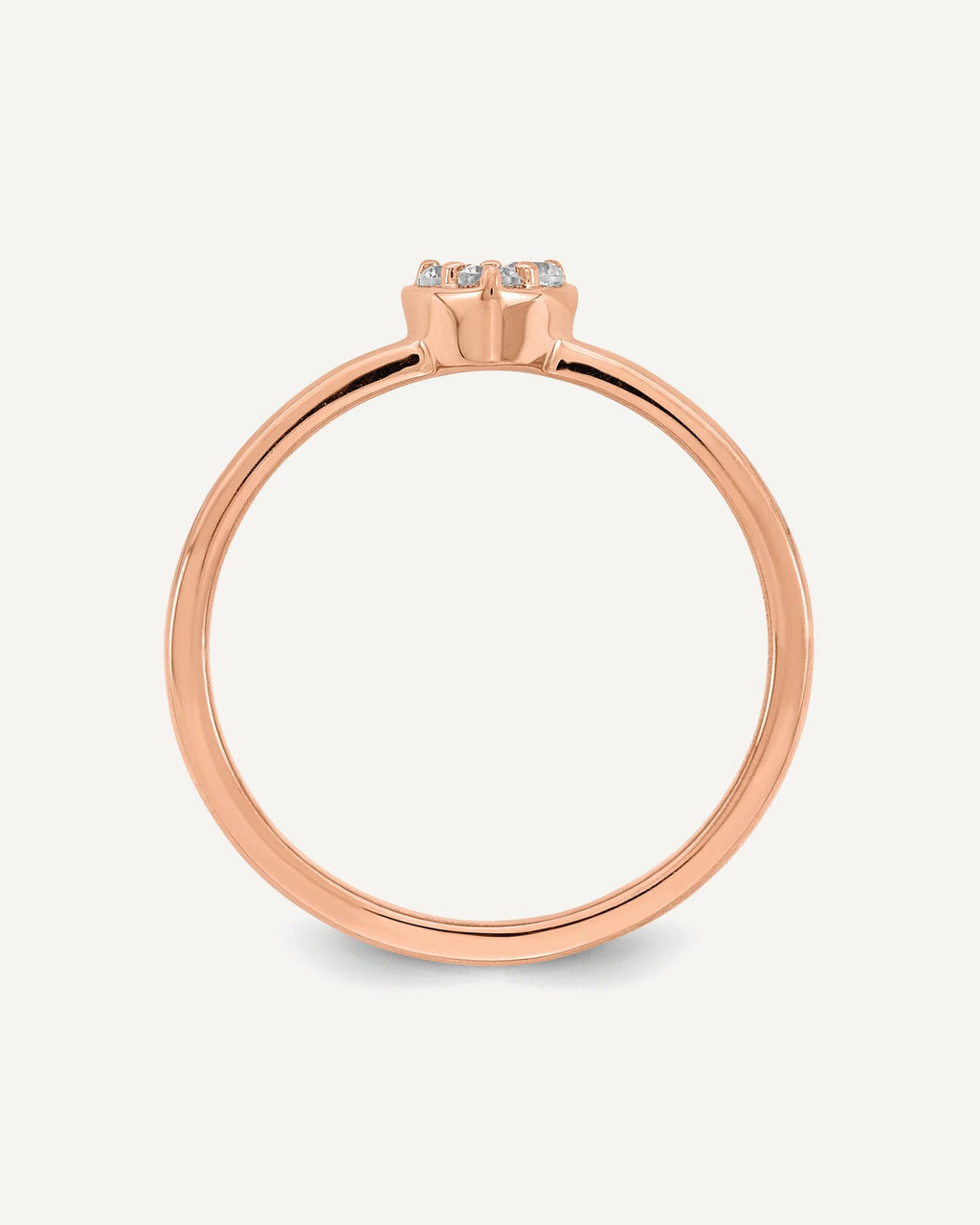 First Promise 14k Rose Gold Heart 1/8 carat Round Diamond Complete Promise/Engagement Ring – View 2