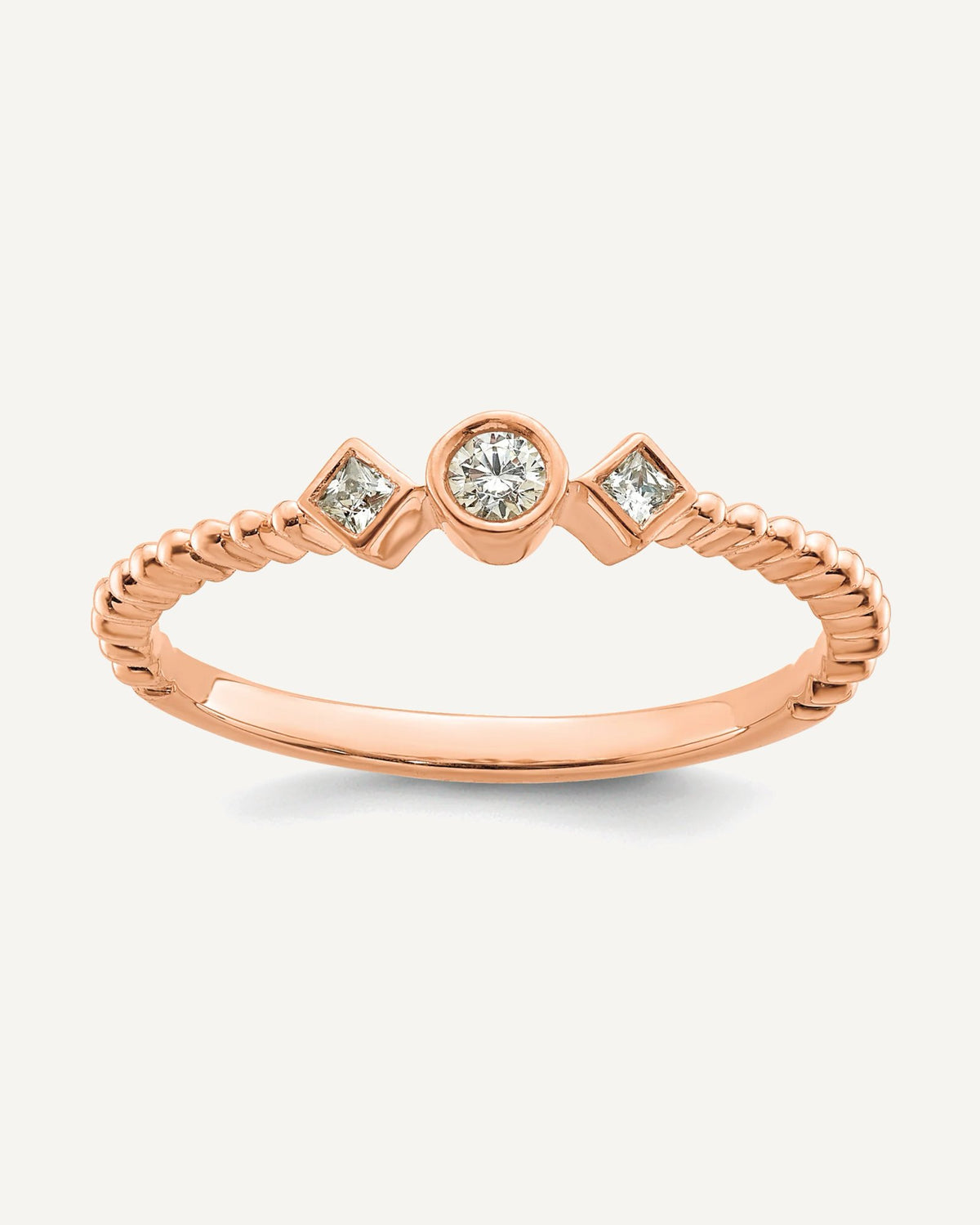 Petite Round Diamond Promise Rings – View 1