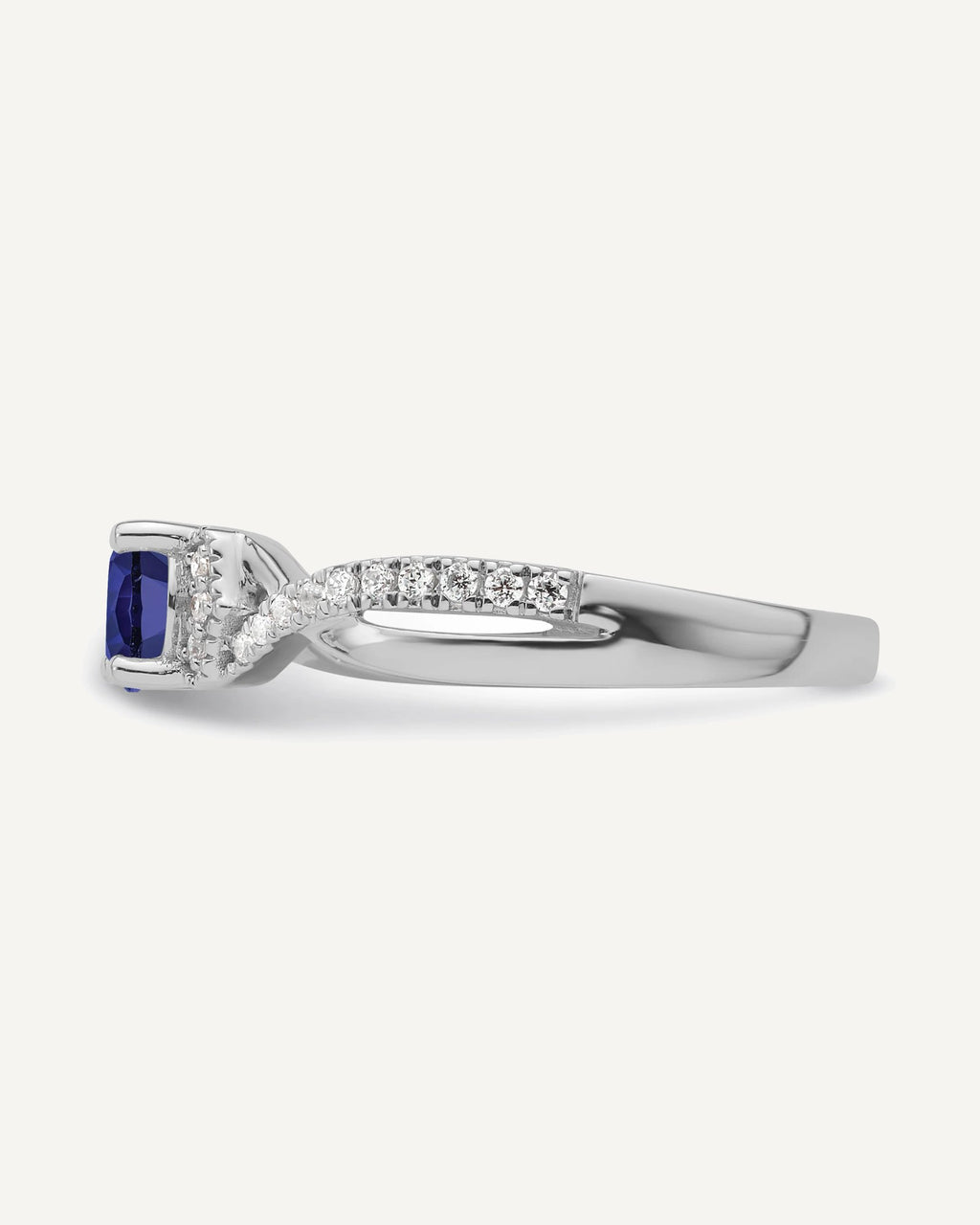 10kw Created Sapphire and Lab Grown VS/SI+ G+ Dia Promise Ring – View 3