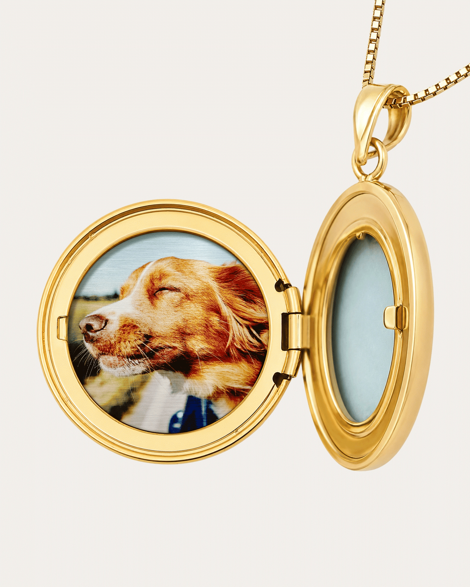 The locket shown open