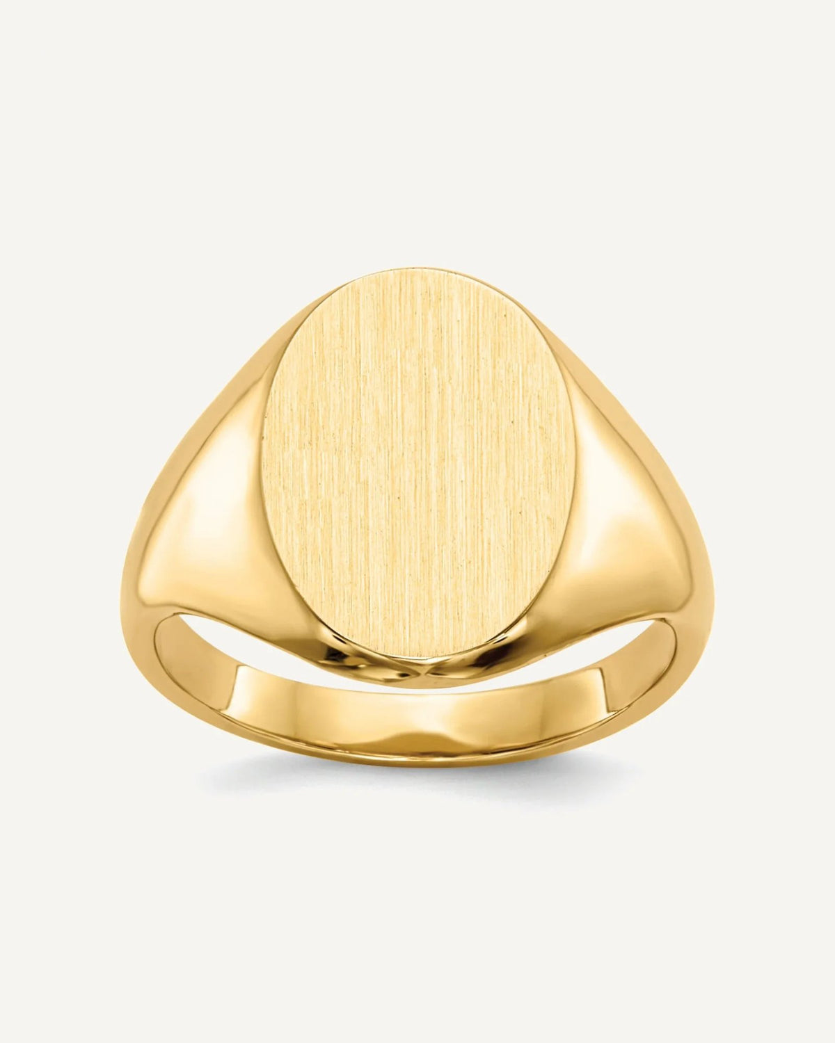 Gold Polished Children's Signet Rings – View 1