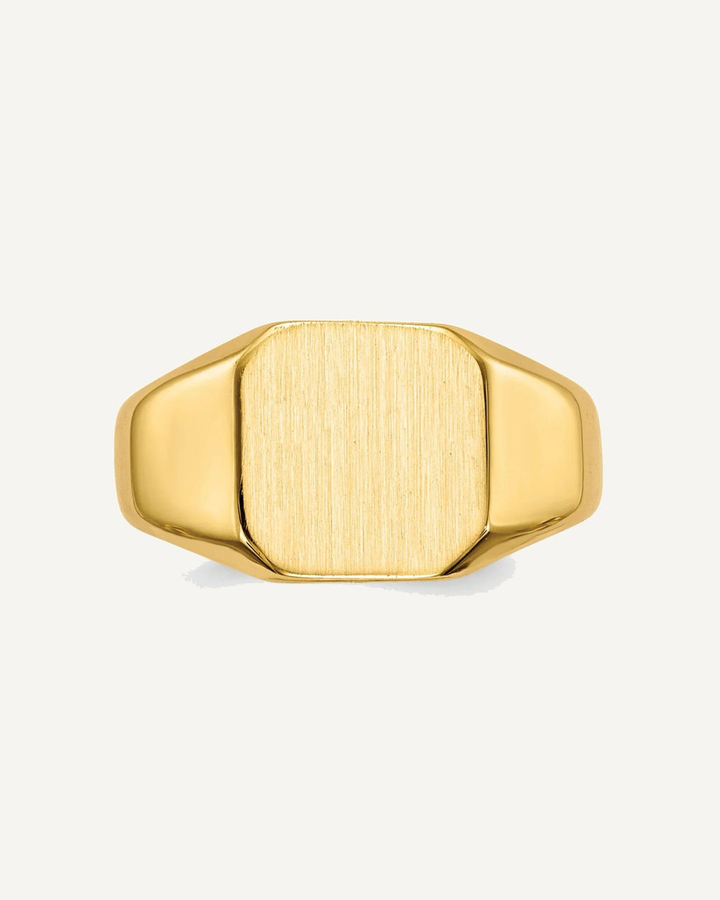 14k 9.5x9.5mm Octagon Closed Back Signet Ring – View 4