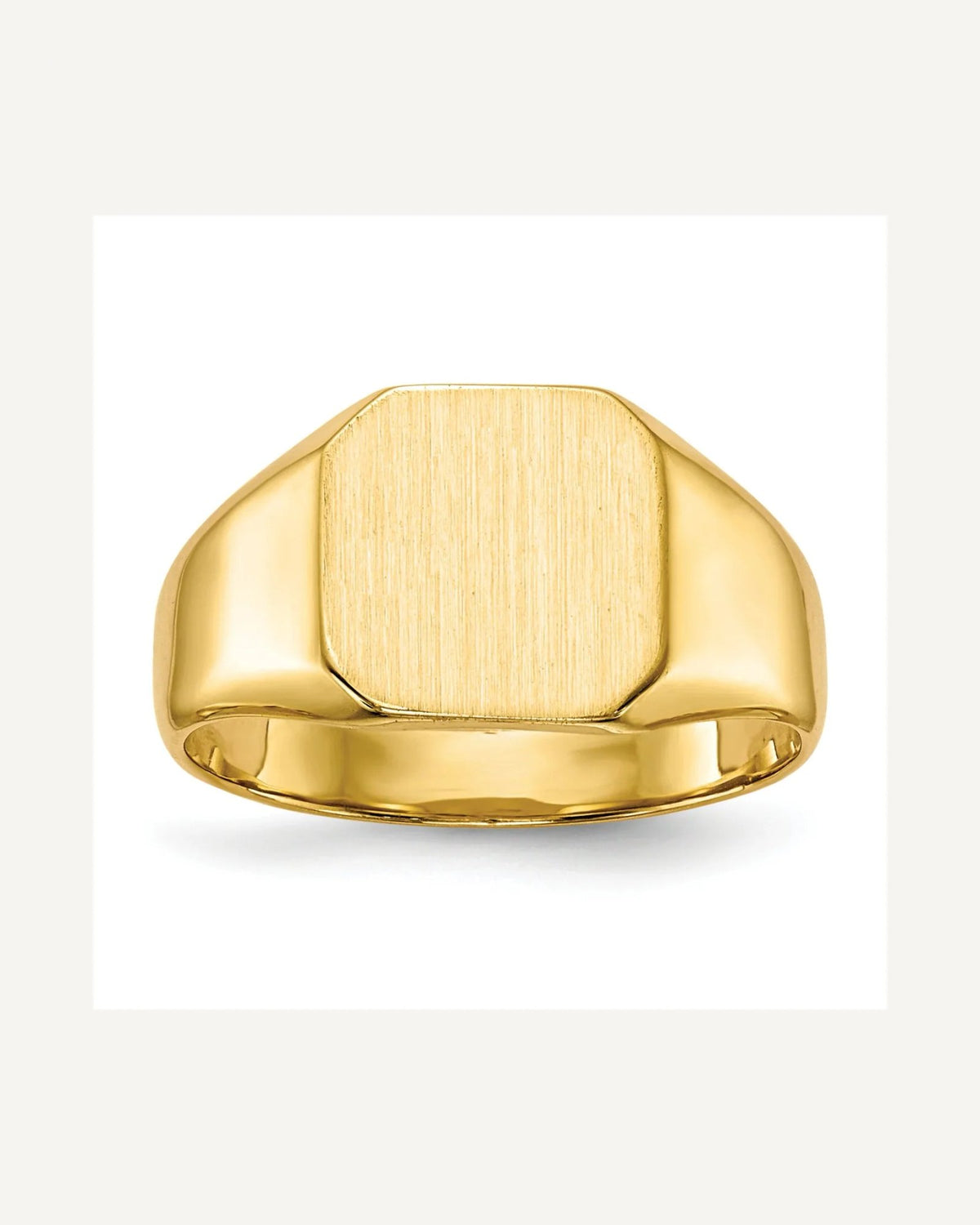 14k 9.5x9.5mm Octagon Closed Back Signet Ring – View 1