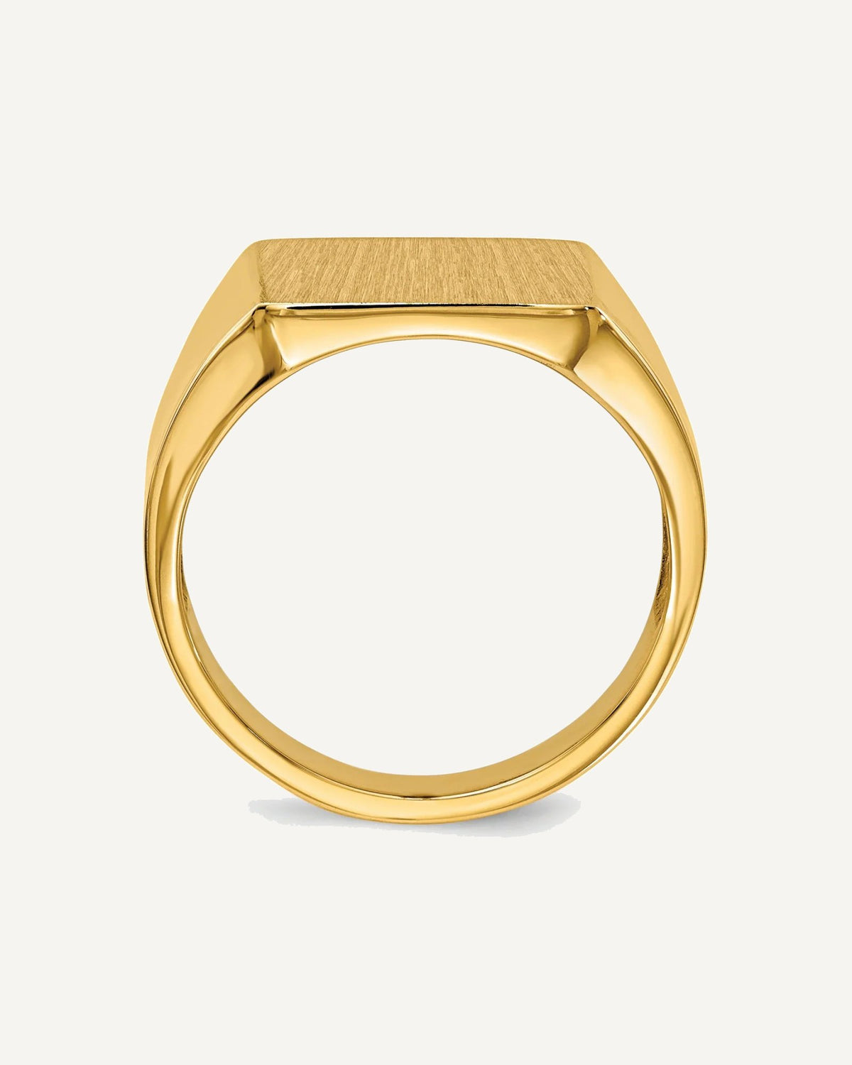 14k 13.5x15.0mm Rectangle Open Back Mens Signet Ring – View 2