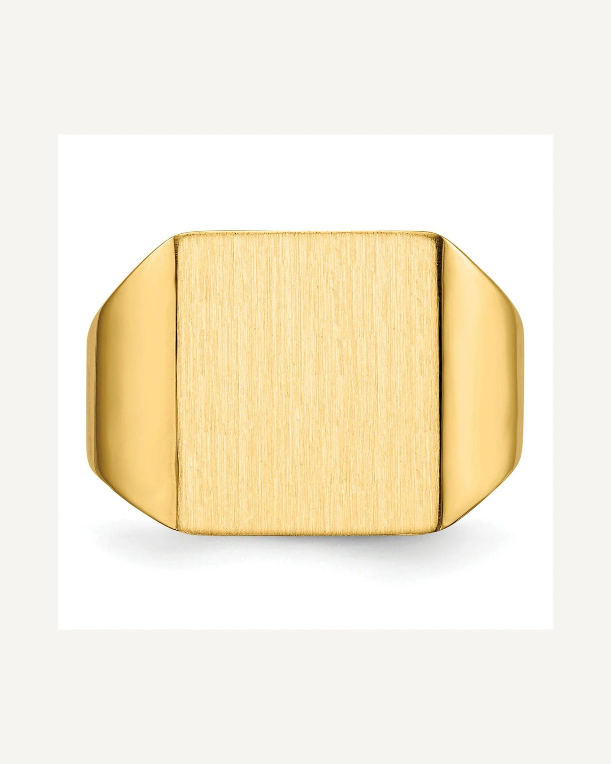 14k 13.5x15.0mm Rectangle Open Back Mens Signet Ring – View 4