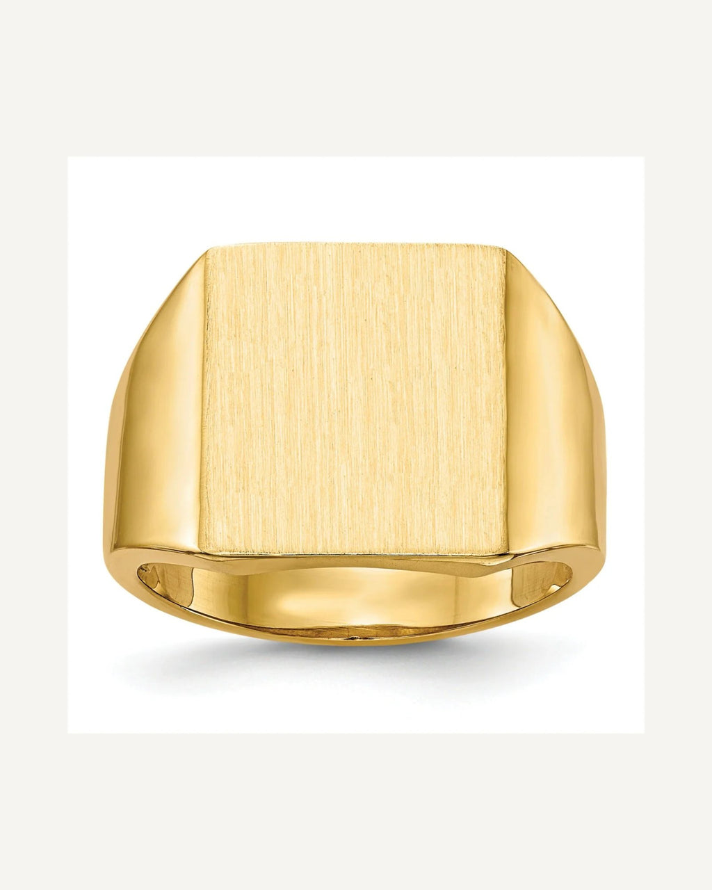 14k 13.5x15.0mm Rectangle Open Back Mens Signet Ring – View 1