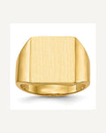 14k 13.5x15.0mm Rectangle Open Back Mens Signet Ring – View 1