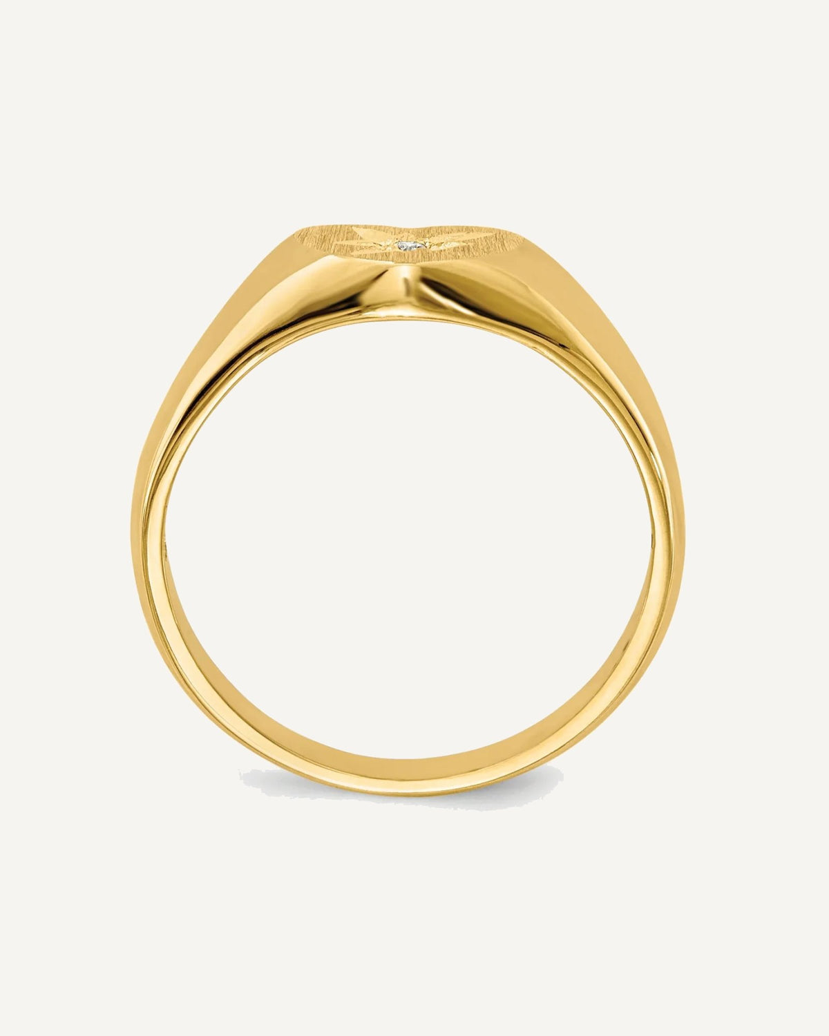 Gold Polished Children's Diamond Signet Rings – View 2