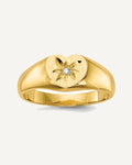 Gold Polished Children's Diamond Signet Rings – View 1