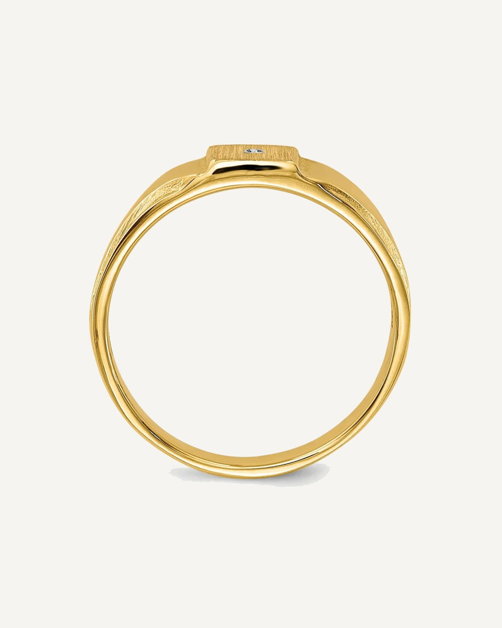 Gold Polished Children's Diamond Signet Rings – View 2