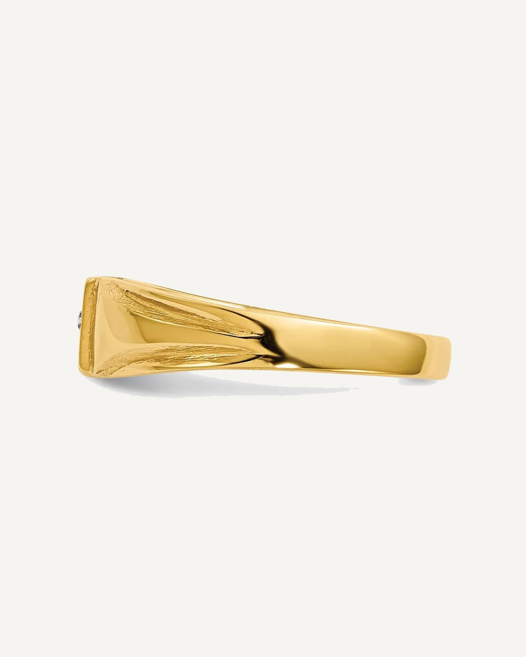 Gold Polished Children's Diamond Signet Rings – View 3