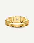 Gold Polished Children's Diamond Signet Rings – View 1