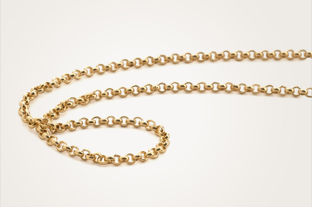 14K Yellow Gold Rolo Chain