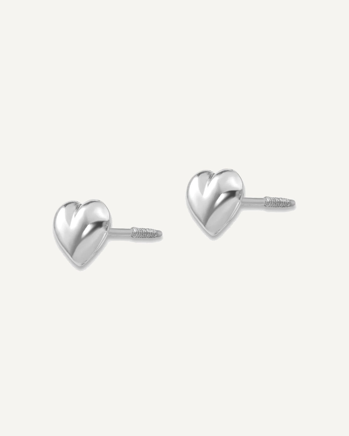 Gold Childrens Heart Post Earrings – View 7