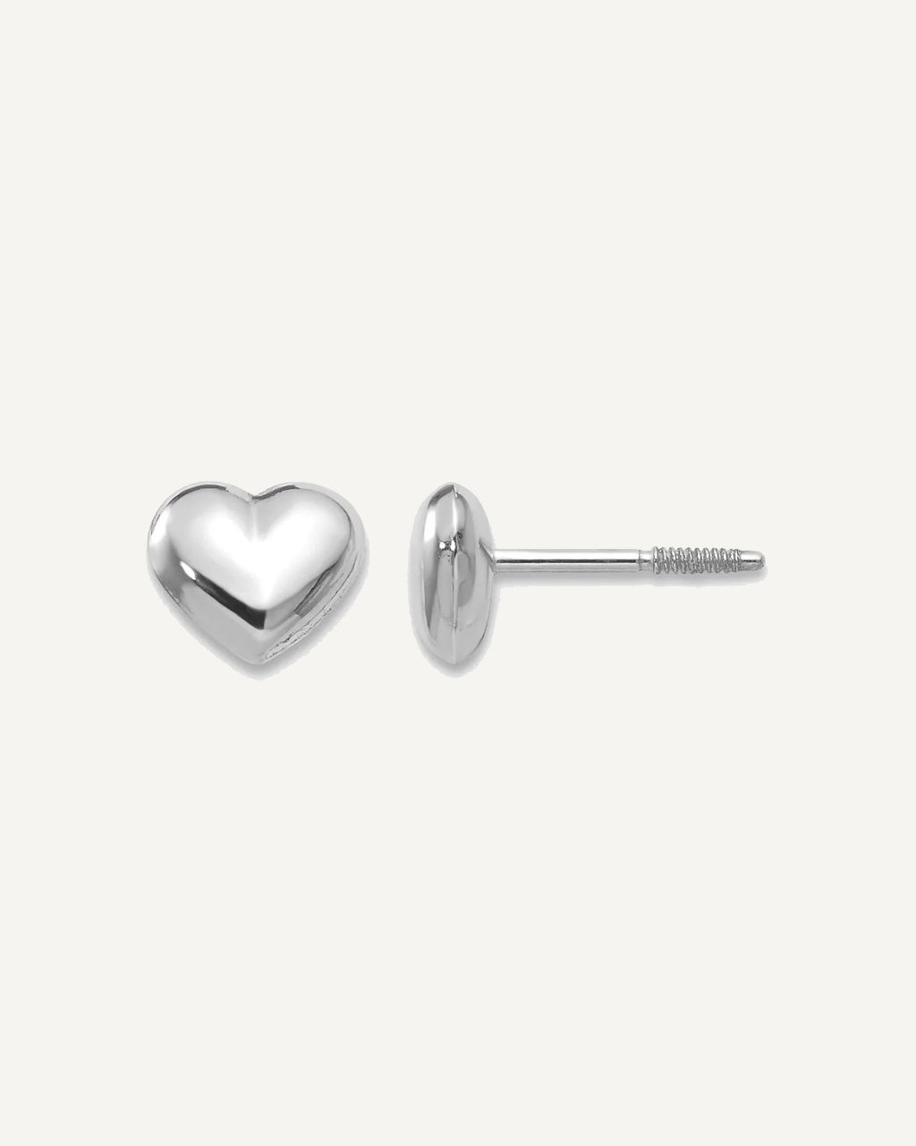 Gold Childrens Heart Post Earrings – View 6