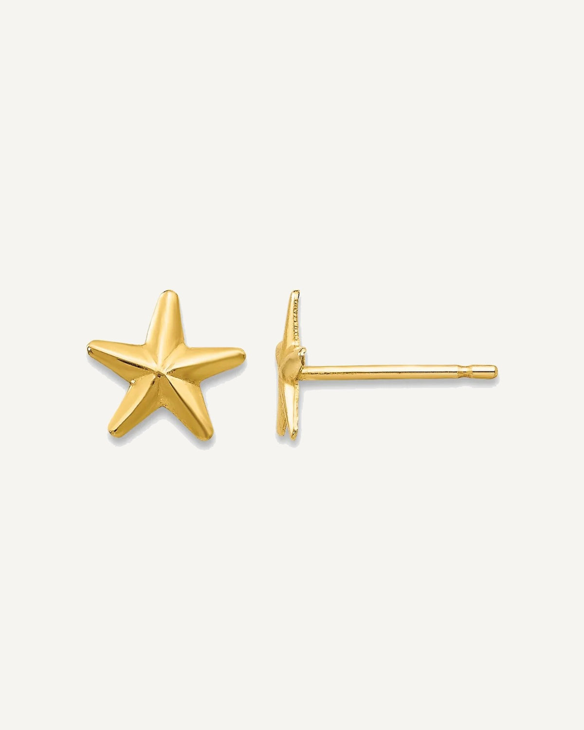 Gold Childrens Star Post Earrings – View 1