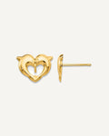 Gold Childrens Dolphin Post Earrings – View 1