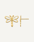 Gold Childrens Dragonfly Post Earrings – View 1