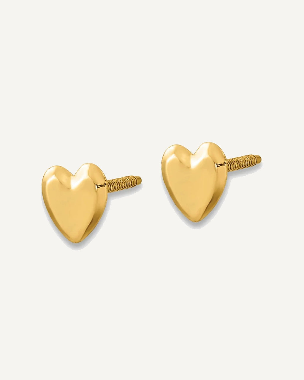 Gold Children's Heart Earrings – View 2