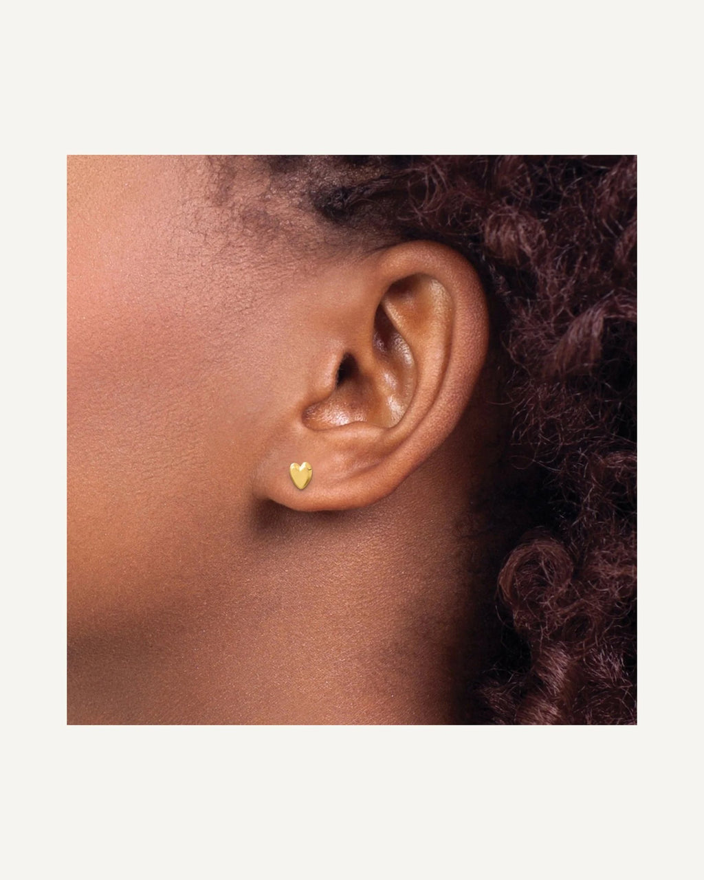 Gold Children's Heart Earrings – View 4
