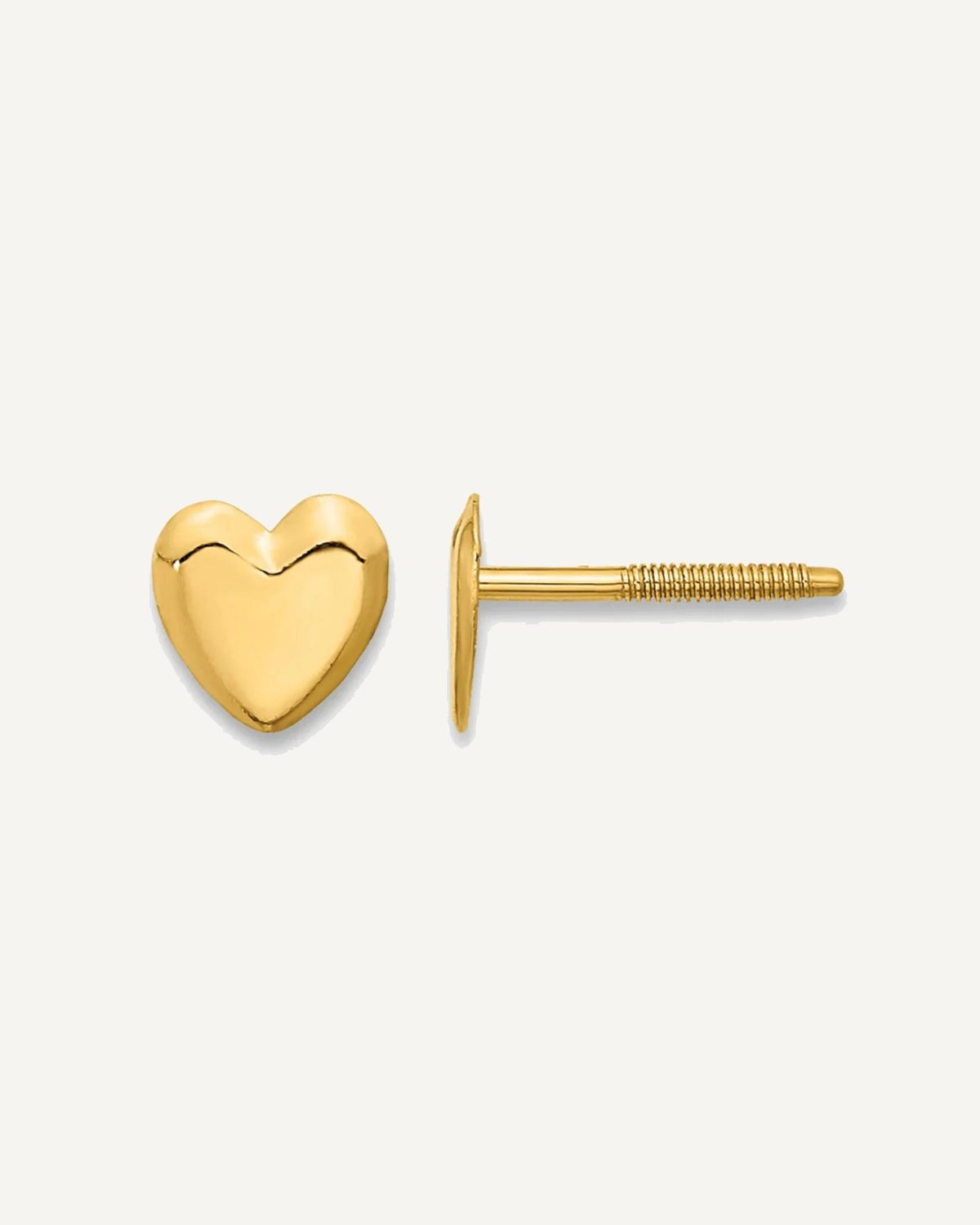 Gold Children's Heart Earrings – View 1