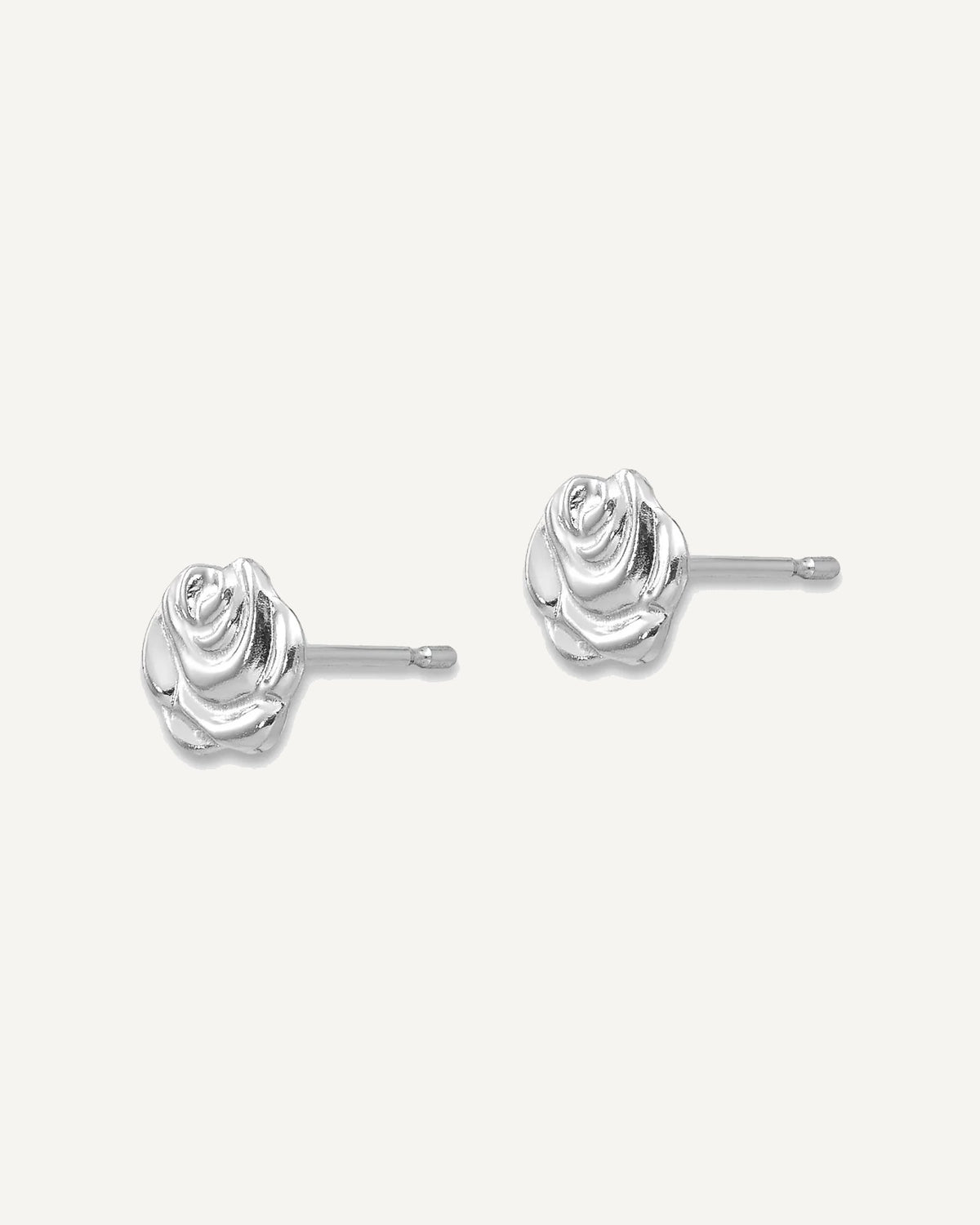 Gold Childrens Rose Post Earrings – View 7