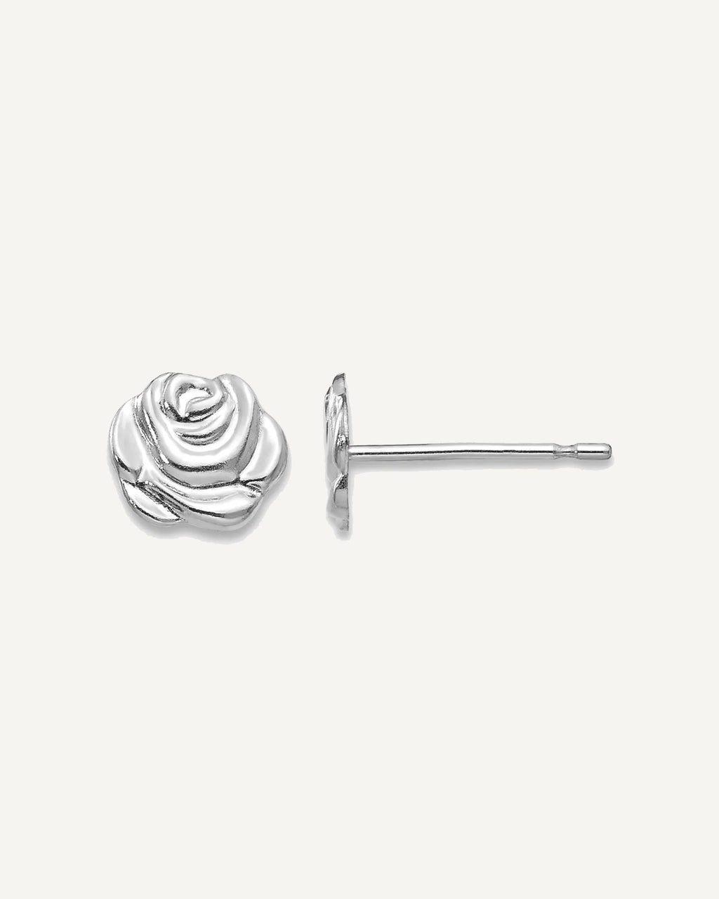 Gold Childrens Rose Post Earrings – View 6