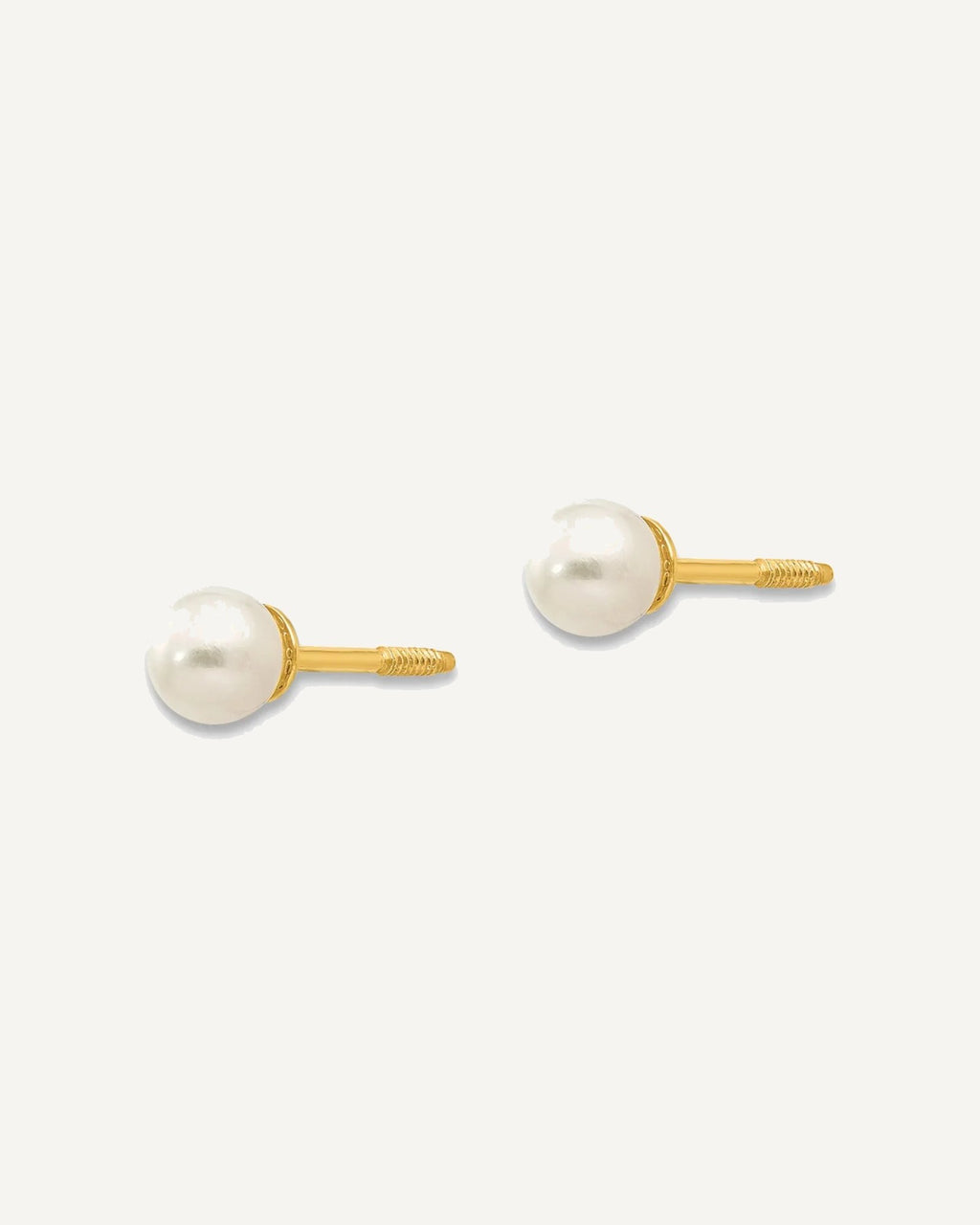 Gold Childrens Pearl Earrings – View 2