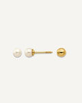 Gold Childrens Pearl Earrings – View 1