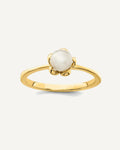 14K Madi K 4-5mm White Button Freshwater Cultured Pearl Flower Size 4 Ring – View 1