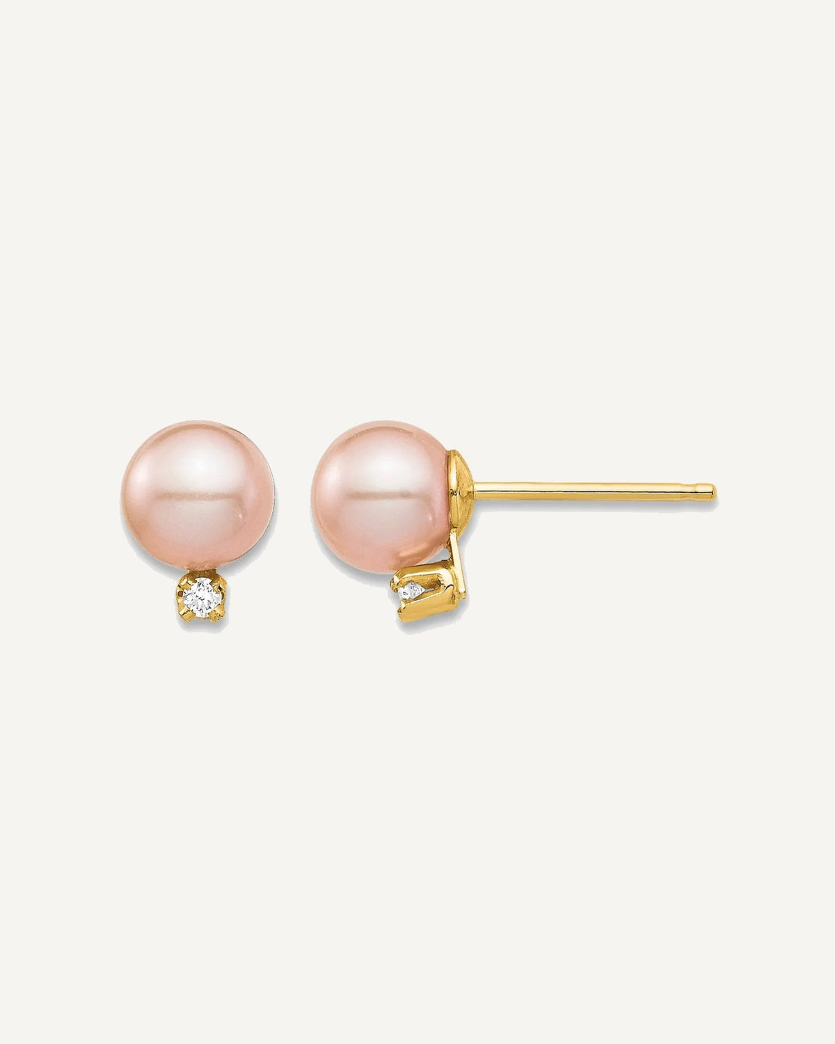 Madi K® Gold FWC Pearl & Diamond Post Earrings – View 10