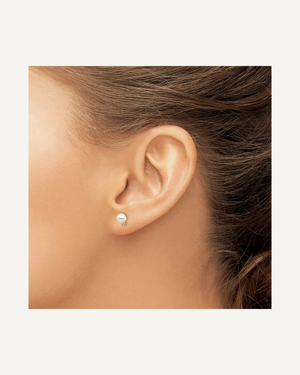 Madi K® Gold FWC Pearl & Diamond Post Earrings – View 3