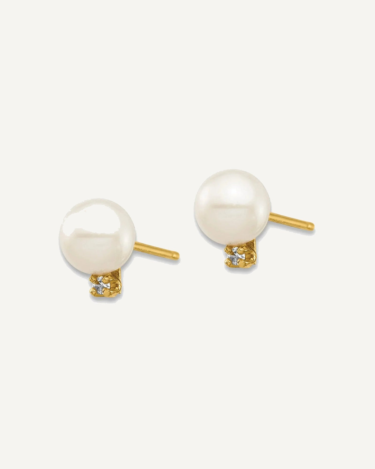 Madi K® Gold FWC Pearl & Diamond Post Earrings – View 7