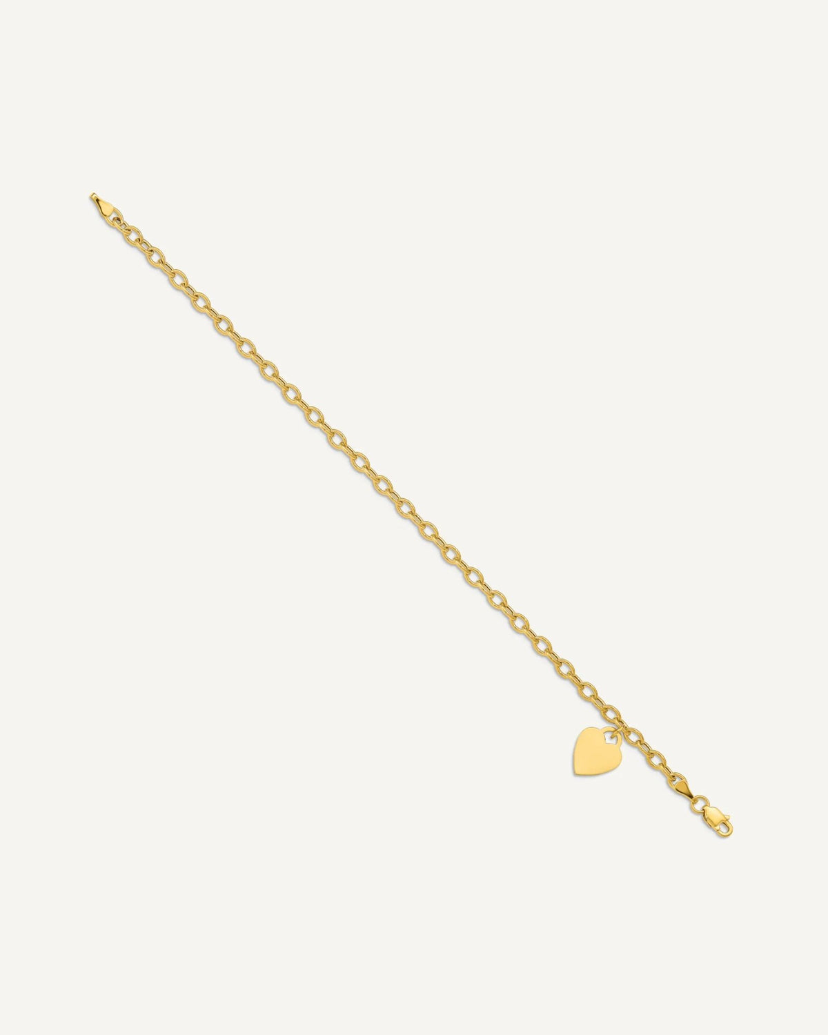 Gold Polished Engraveable Heart Bracelets — None – View 2
