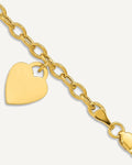 Gold Polished Engraveable Heart Bracelets — None – View 1