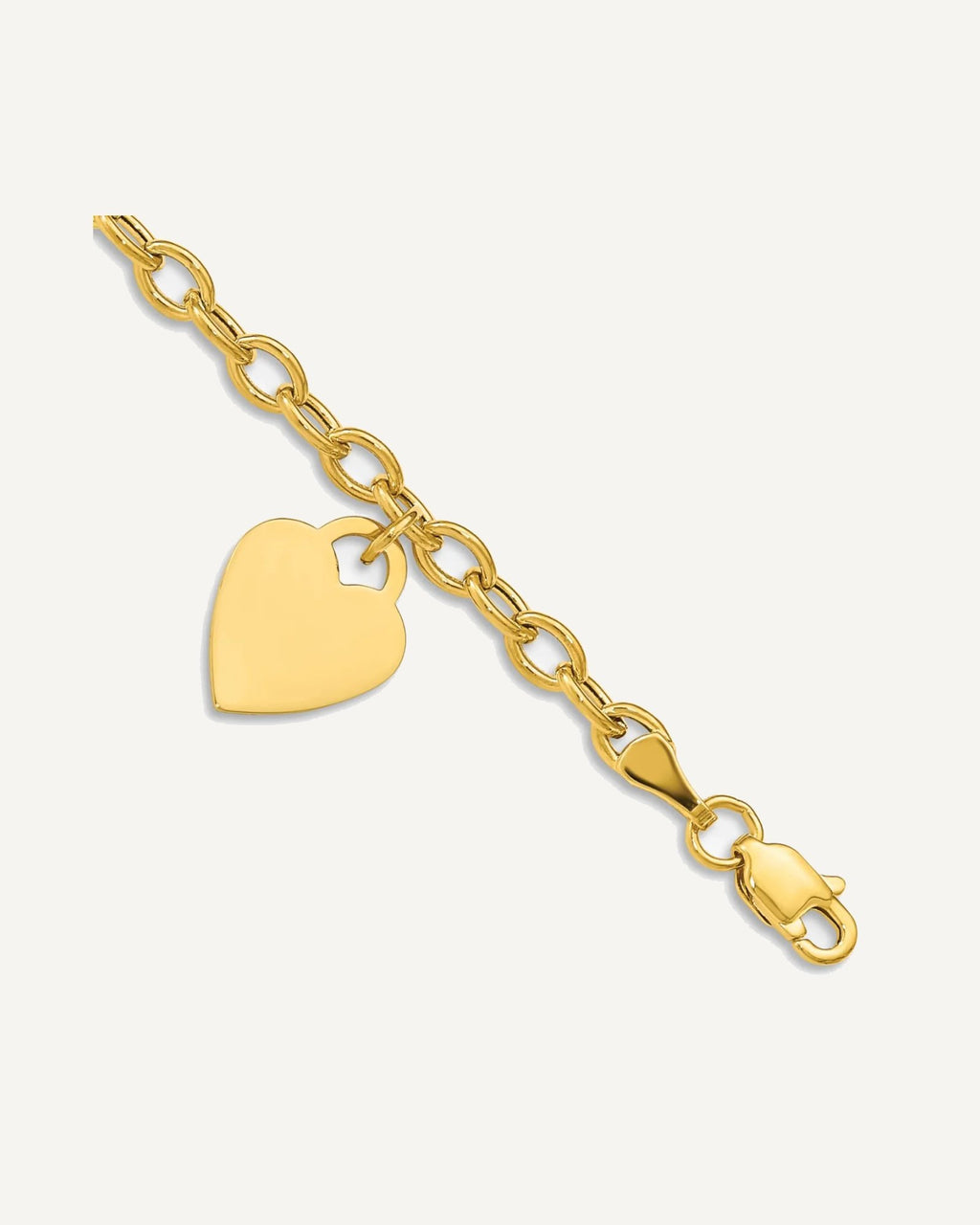 Gold Polished Engraveable Heart Bracelets — None – View 5