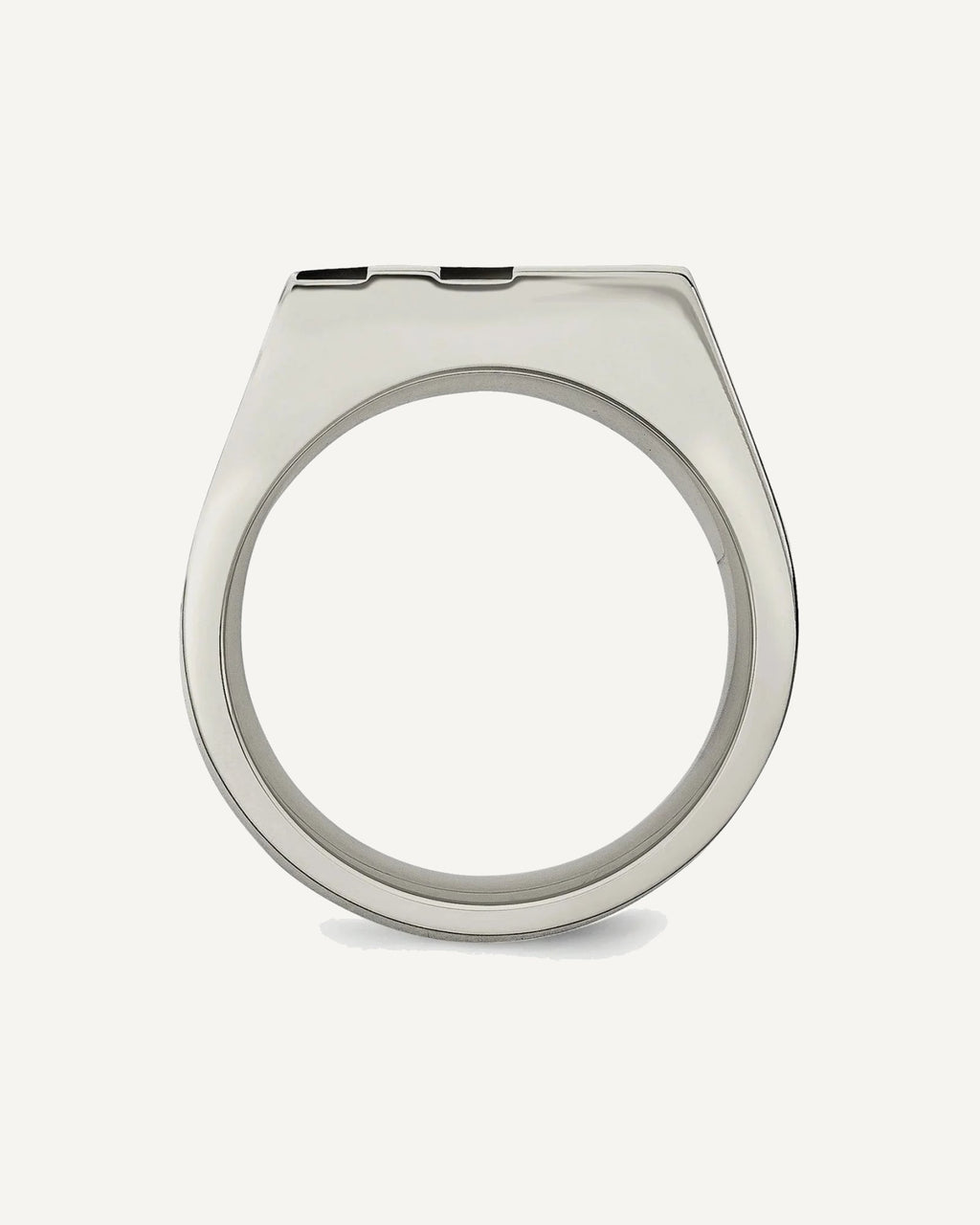 Chisel Stainless Steel Brushed Black IP-plated with CZ Signet Ring – View 3