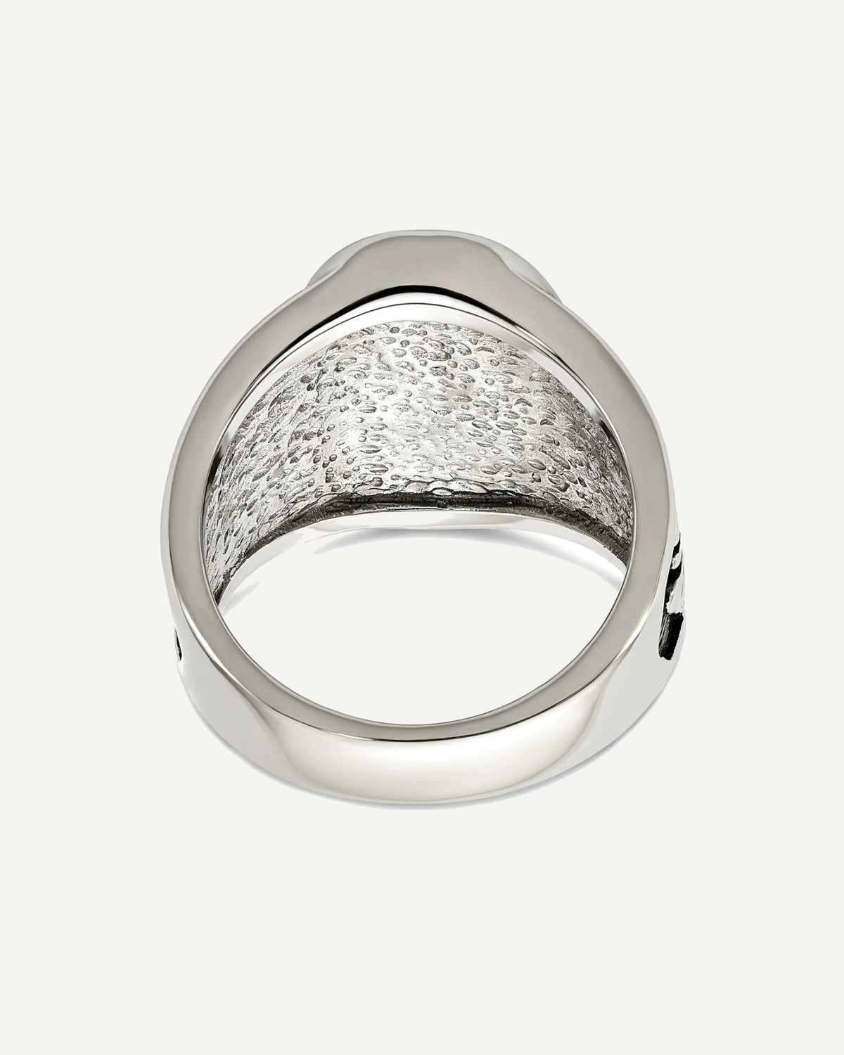 Chisel Stainless Steel Polished and Textured Enameled Eagle Ring – View 6