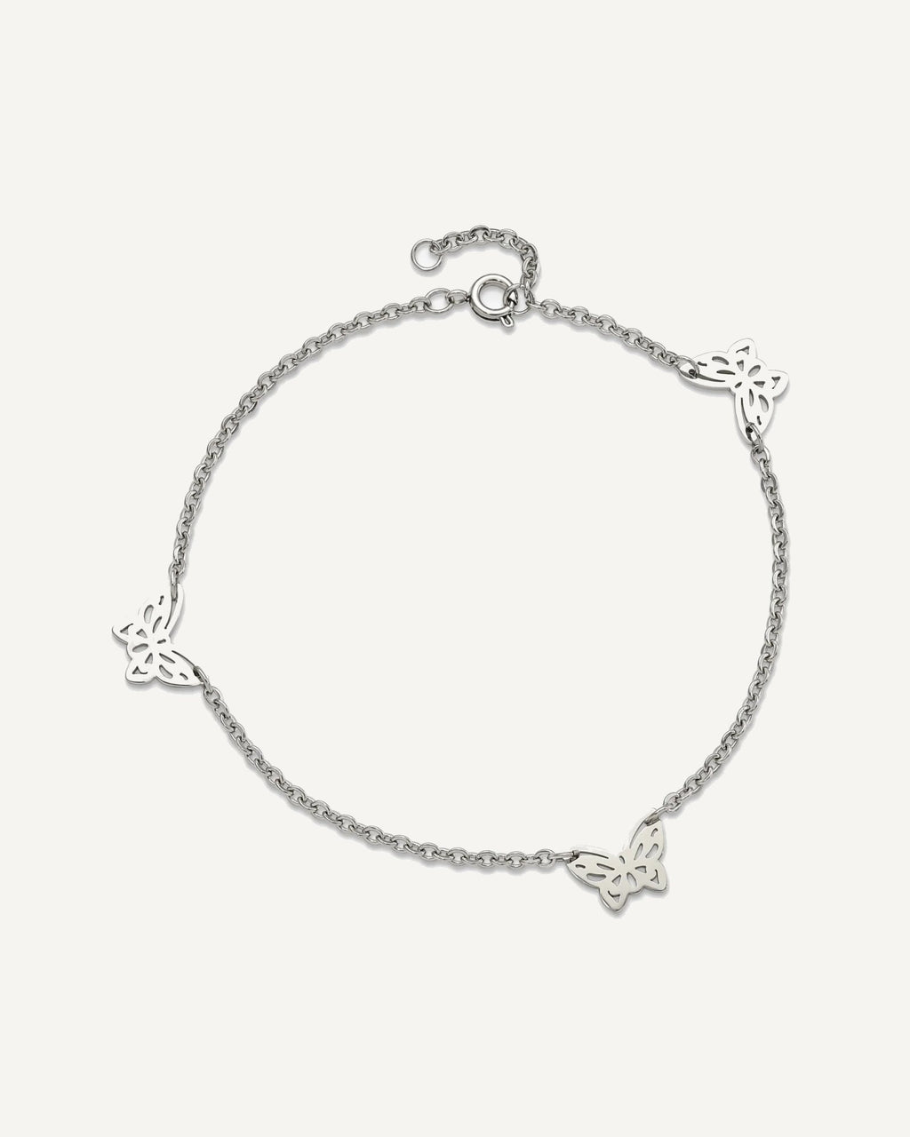 Chisel Stainless Steel Polished with Butterfly Charms 9.5 inch Anklet Plus 1 inch Extension – View 5