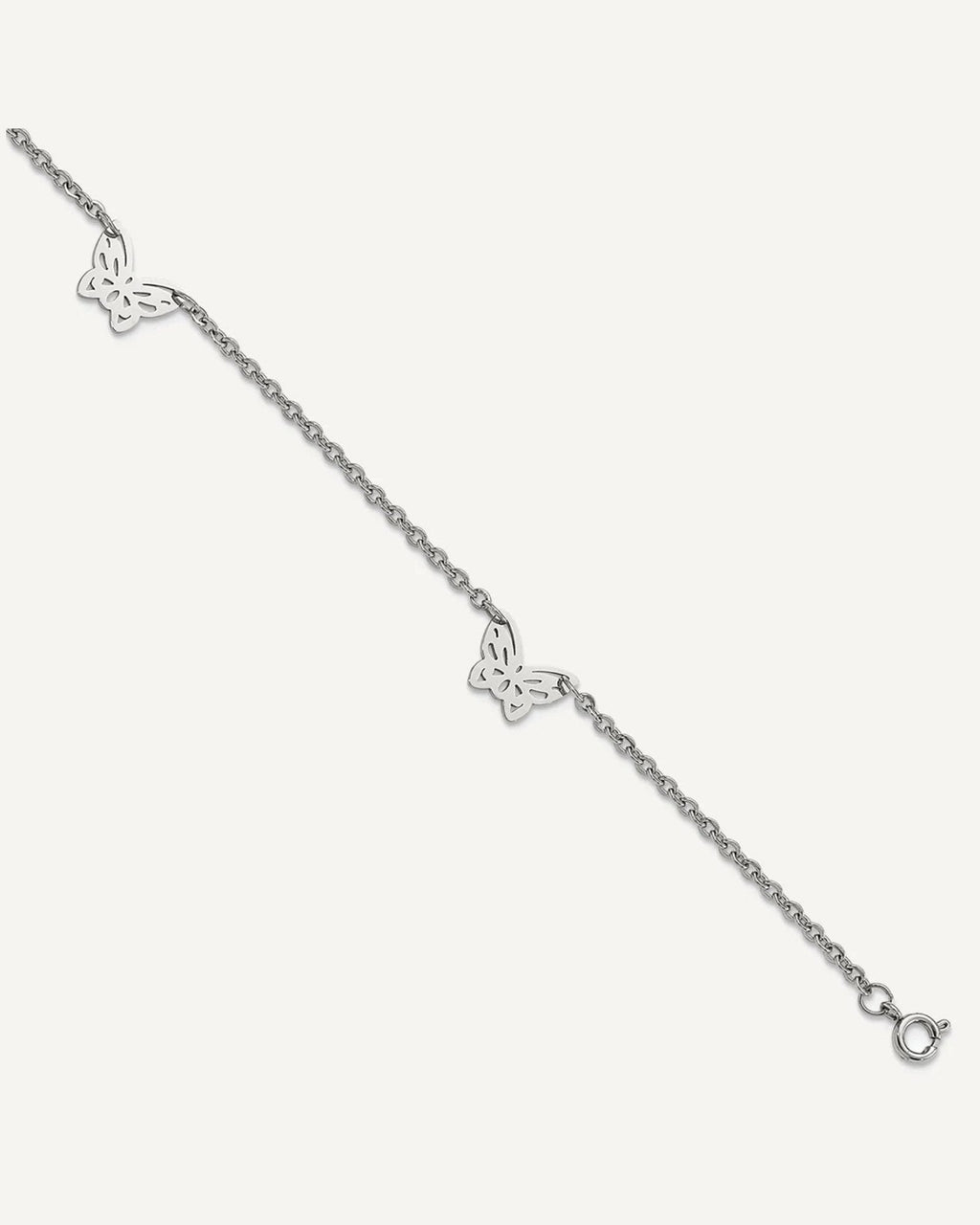 Chisel Stainless Steel Polished with Butterfly Charms 9.5 inch Anklet Plus 1 inch Extension – View 1