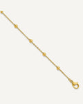 Chisel Stainless Steel Polished Yellow IP-plated Beaded 9.5 inch Anklet Plus 1 inch Extension – View 1
