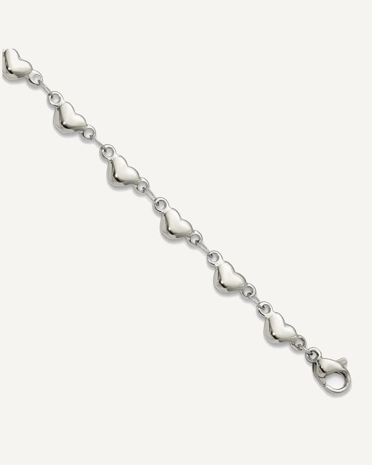 Chisel Stainless Steel Polished Hearts 9 inch Anklet Plus 1 inch Extension – View 1