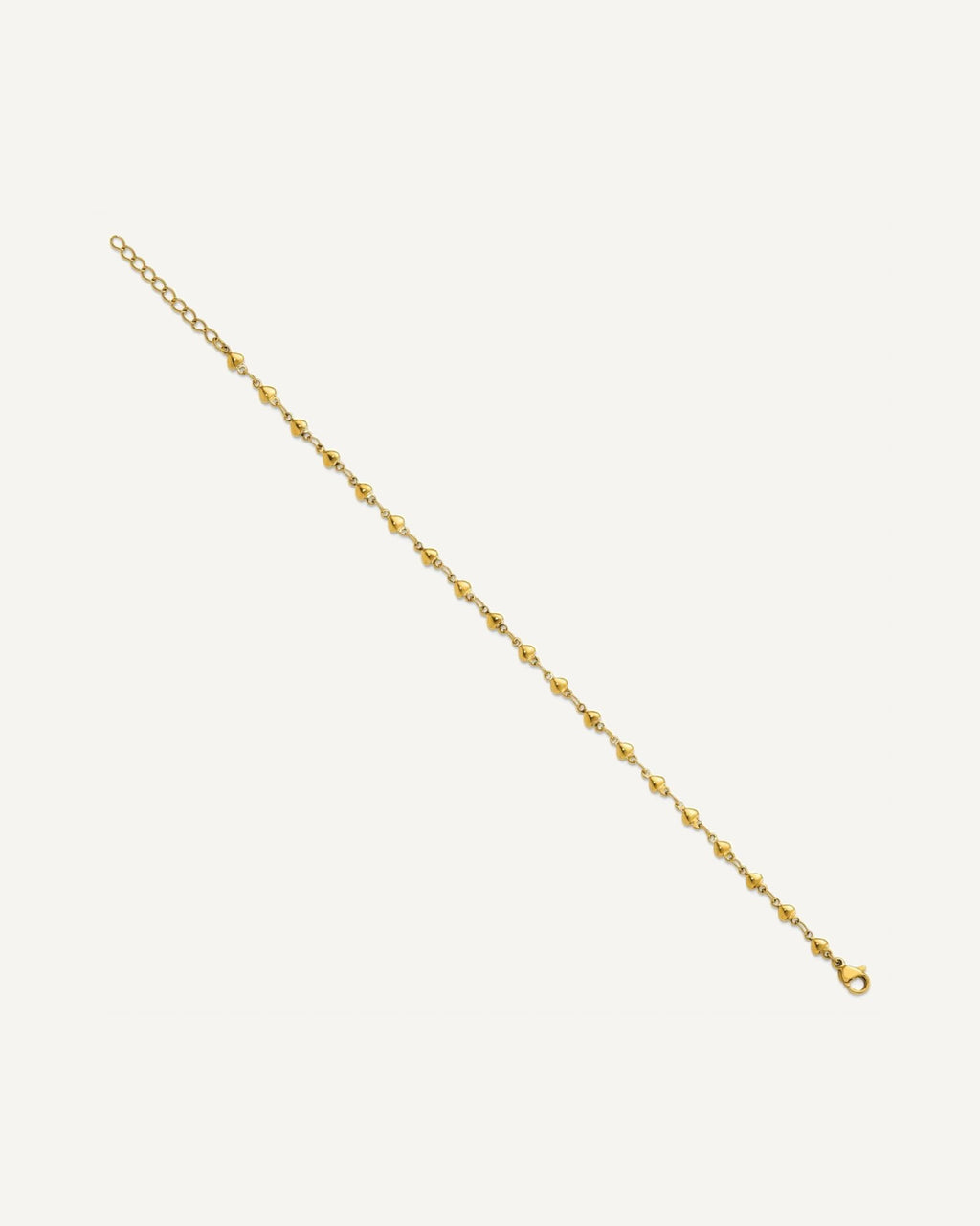 Chisel Stainless Steel Polished Yellow IP-plated Hearts 9 inch Anklet Plus 1 inch Extension – View 2